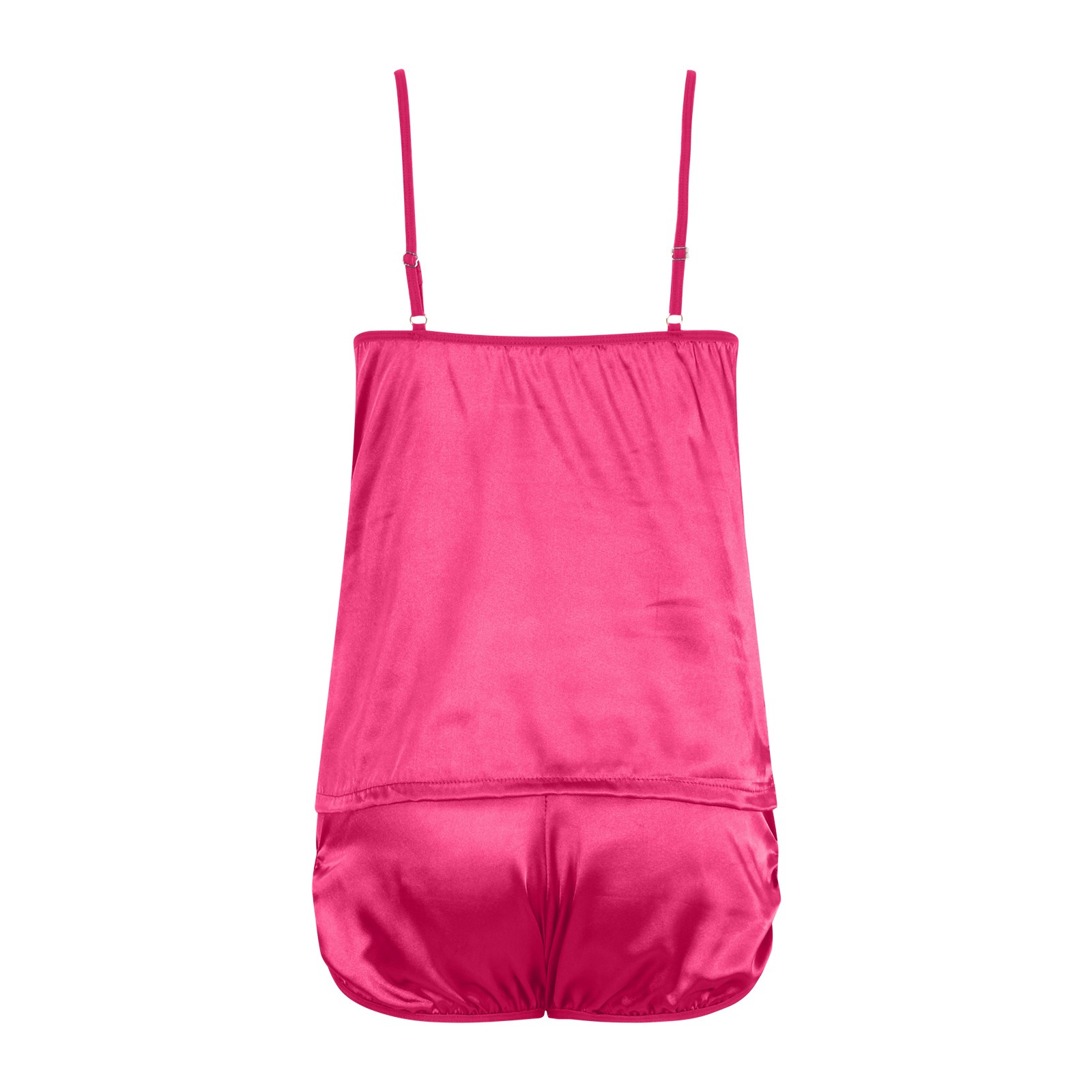 thumbnail image 5 of Conjunto de pijama sexy de seda para mujer: camisola y pantalones cortos de satén, tirantes finos en V, ropa de dormir tipo lencería para todas las estaciones, 5 of 5